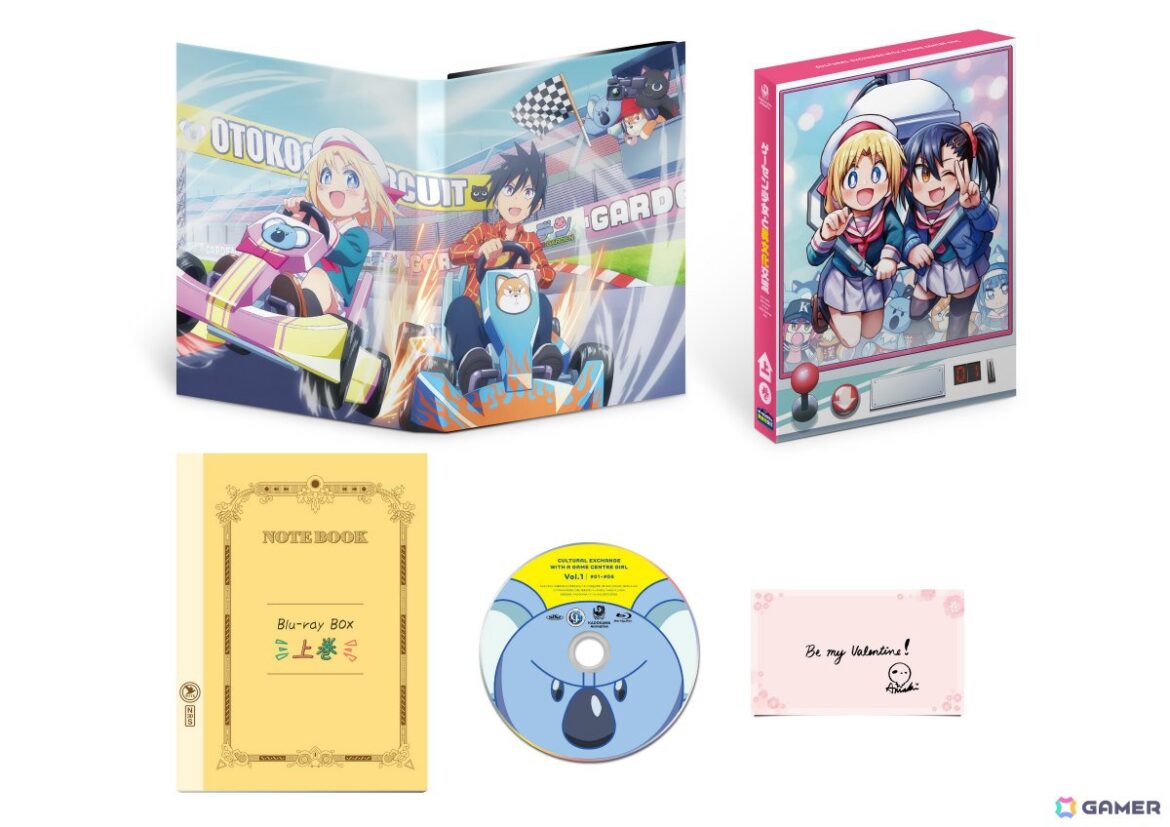 TVアニメ「ゲーセン少女と異文化交流」Blu-ray BOX上巻の展開図＆下巻のアウターケースイラストが公開！の画像