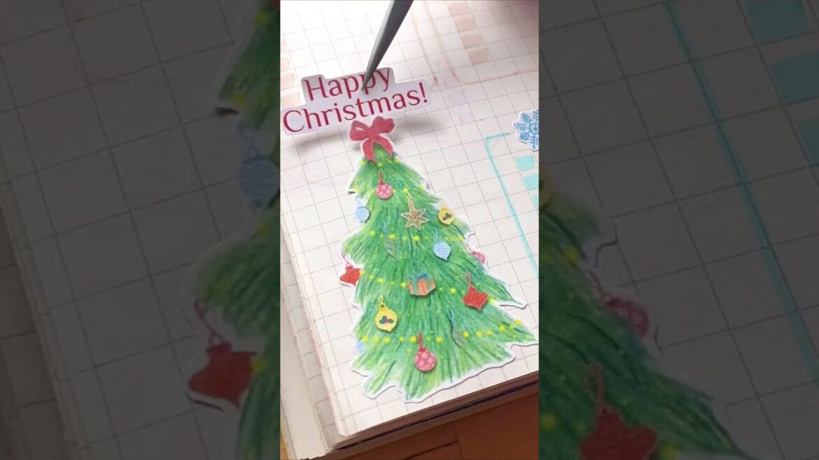 🥂12月第4週バレットジャーナルセットアップ：メリークリスマス｜Setup December bujo weekly 4 #手帳デコ #コラージュ #スケジュール帳 #bujo #shorts