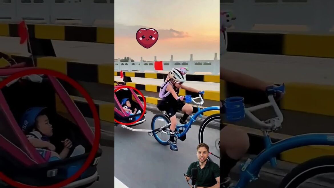 この女の子は自転車に乗るのがとても上手だ！ 🚴‍♀️👏