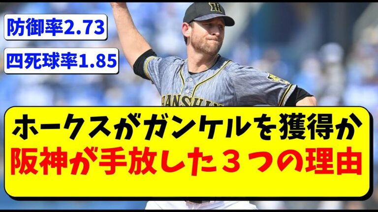 ガンケルを阪神がクビにした３つの理由。ソフトバンクホークスが調査