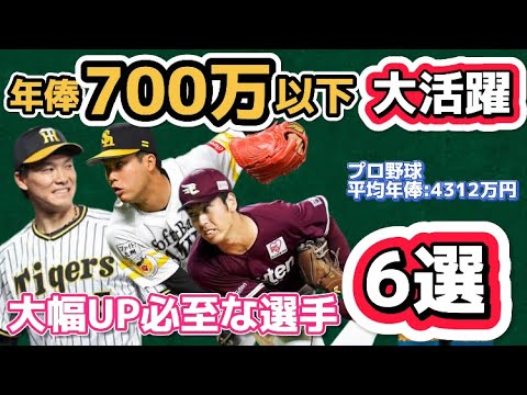 【コスパ良すぎ】年俸700万円以下から成り上がれ！！！【中にはプロ最低年俸の選手も】