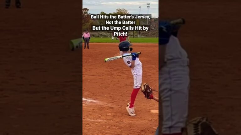 ボールが打者のジャージに当たったときに呼び出されるピッチによるヒット #baseball #shorts #travelbaseball #iq