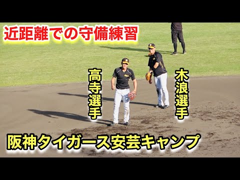 近距離での内野守備練習！（木浪選手・高寺選手）【2022年阪神タイガース安芸秋季キャンプ】