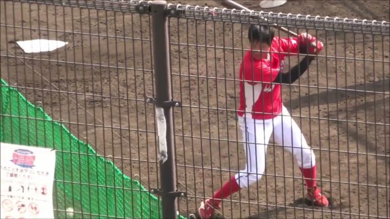 韮澤雄也選手（広島カープ・花咲徳栄高卒）の連続トスバッティング