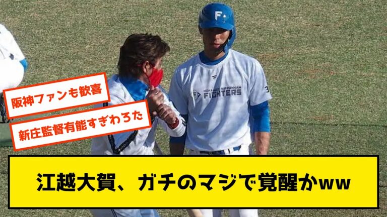【朗報】日ハム江越、ようやく気付く「軽く振ったらバットに当たる」