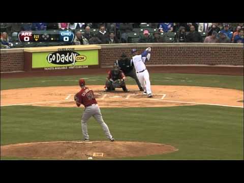 2011/04/06 福留の打球を好捕。D-Backsヤング選手はゴールデングラブ候補。