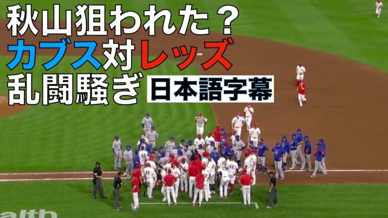 【字幕付】秋山狙われた？カブス対レッズ乱闘騒ぎ