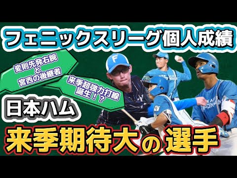 【来季飛躍へ】日本ハム『来季要注目の選手』をフェニックスリーグの個人成績から見てみると