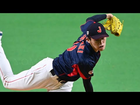侍ジャパン佐々木朗希、破壊音響く159キロもいきなりヒット打たれるが好守備に助けられる1回裏