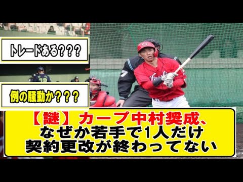 【謎】カープ中村奨成、なぜか若手で1人だけ契約更改が終わってない【プロ野球】なんJまとめ