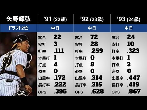 【矢野輝弘】年度別個人成績