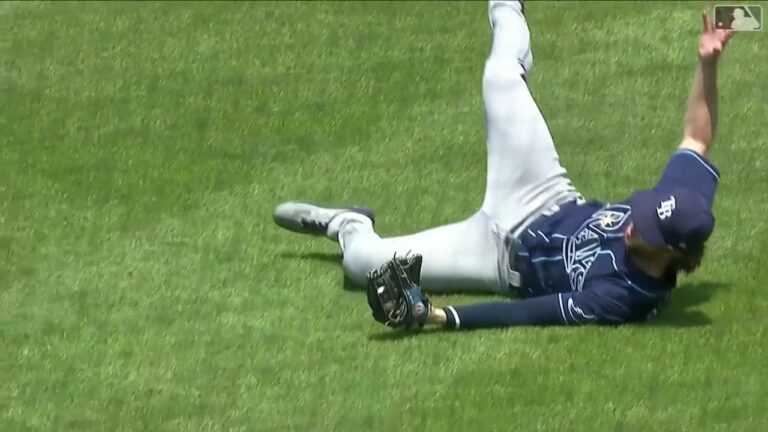[MLB] レイズ フィリップスのスライディングキャッチ！