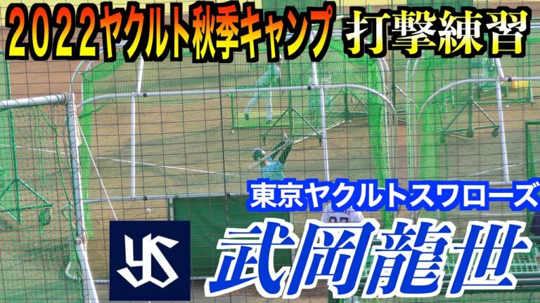 武岡龍世選手（東京ヤクルトスワローズ）フリー打撃練習！【２０２２東京ヤクルトスワローズ秋季キャンプin松山】