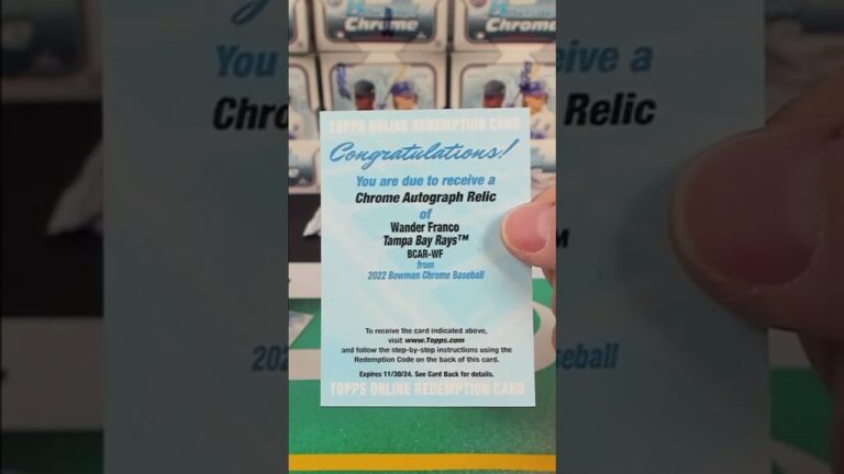 2022 Bowman Chrome Wander Franco Chrome Autograph Relic! (Redemption) #shorts #topps #tampabayrays