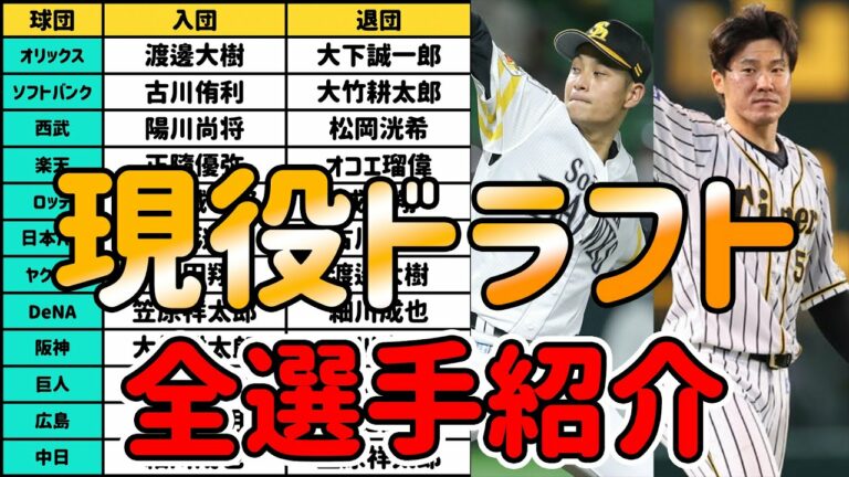 【どう？】初実施のプロ野球現役ドラフト、全選手についてたっぷりご紹介！！！！！