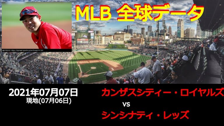 秋山 翔吾選手出場!!【全球データ】MLB 7月7日 カンザスシティー・ロイヤルズ vs シンシナティ・レッズ