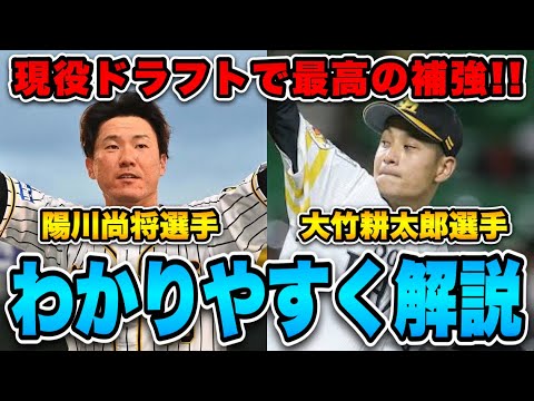 【現役ドラフト】ソフトバンク大竹耕太郎が阪神に！陽川が西武ライオンズへ…成績やプレー映像を見た感想をわかりやすく解説【阪神タイガース】