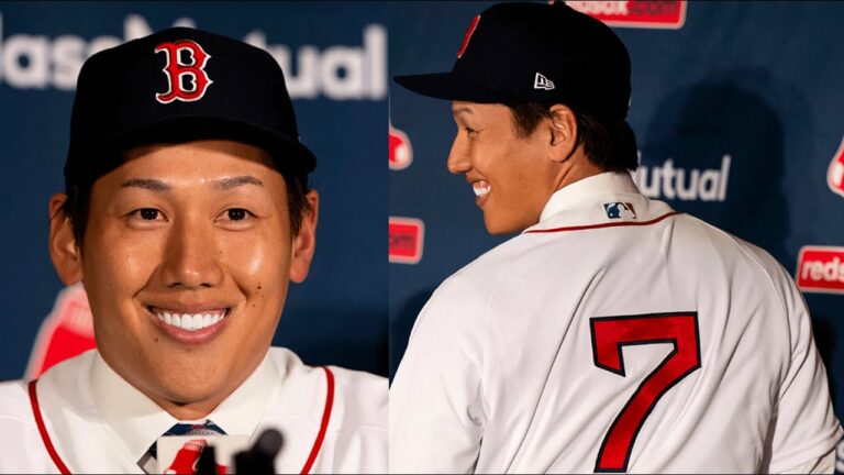 吉田正尚 レッドソックス入団会見！ユニフォーム姿を初披露＆英語で自己紹介！背番号は7！
