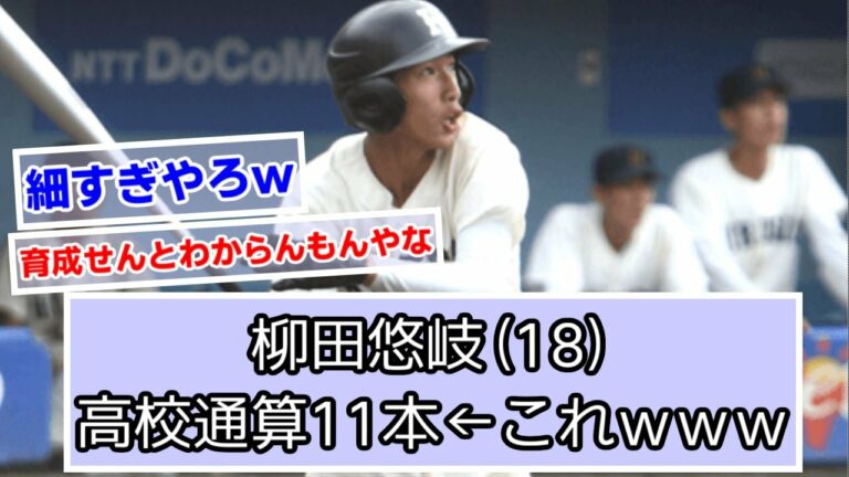 柳田悠岐(18)高校通算11本←これｗｗｗ【なんＪ反応】【福岡ソフトバンクホークス】