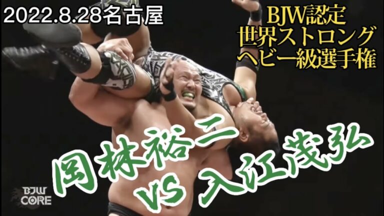 【BJW Free Match!!】2022.8.28名古屋 岡林裕二vs入江茂弘【BJW認定世界ストロングヘビー級選手権】