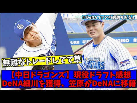 【中日ドラゴンズ】現役ドラフト感想、DeNA・細川を獲得、笠原がDeNAに移籍【2chまとめ】