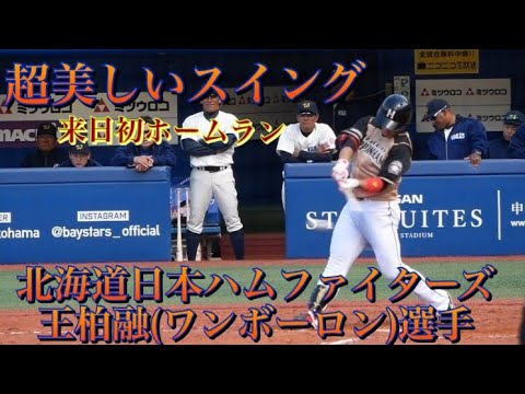 (美しいスイング)ワン・ボーロン(王柏融)選手 来日初ホームラン スロー映像あり