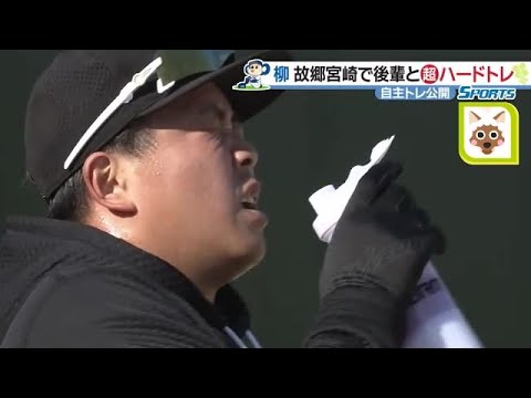 ドラ柳裕也が故郷・宮崎で「柳塾」開講　ハードな自主トレに後輩から悲鳴　「ぼんちくん」も乱入 (23/01/13 10:11)