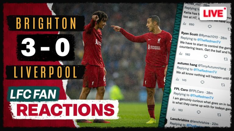 カモメに対して衝撃的なレッズ | ブライトン 3-0 リバプール |  LFCファンの反応