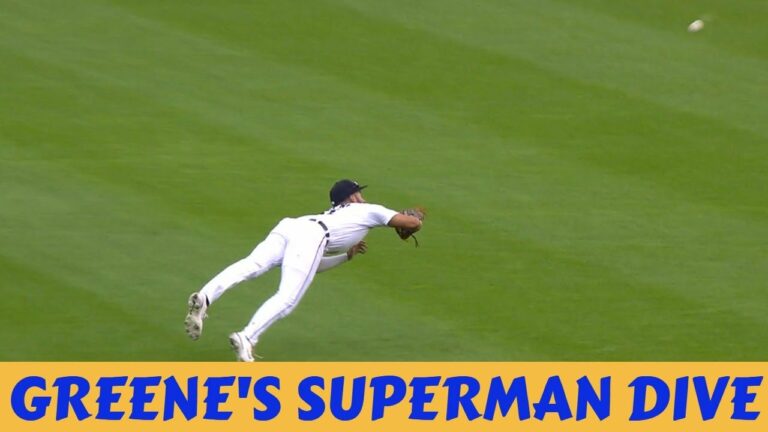 MLB / Tigers Riley Greene spectacular Superman Dive to rob a base hit  #shorts  #rileygreenecatch