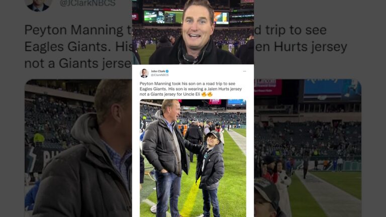 イーライおじさんごめんなさい、ペイトン・マニングの息子はジェイレン・ハーツのジャージを着ています #イーグルス