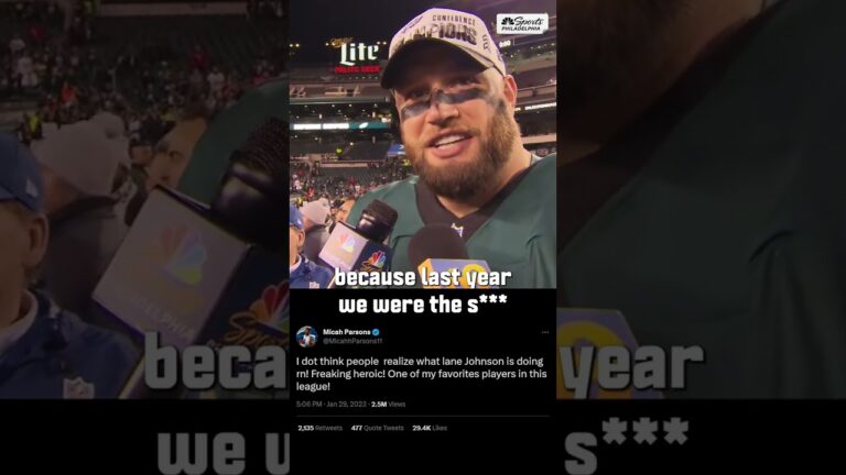 ゲームのリスペクト ゲーム: Lane Johnson が Micah Parson のゲーム内ツイート #Shorts に反応