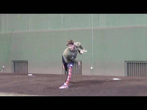 来季もカープを支える”投”の要！九里亜蓮 迫力満点の投球練習！#広島#カープ#キャンプ