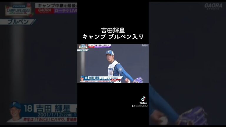 吉田輝星　ブルペン入り　背番号18の進化に注目！！！