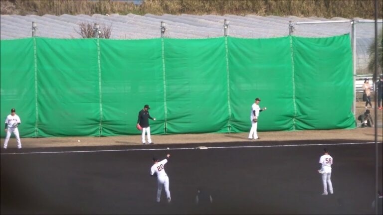 戸郷翔征・船迫大雅（ルーキー・ドラフト5位）・菊地大稀・赤星優志・戸田懐生投手のキャッチボール　～読売巨人軍・2023春季宮崎キャンプ～