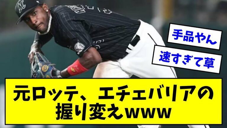【手品かよ】元ロッテ、エチェバリアの握り変えwwwwwwww【なんJまとめ】