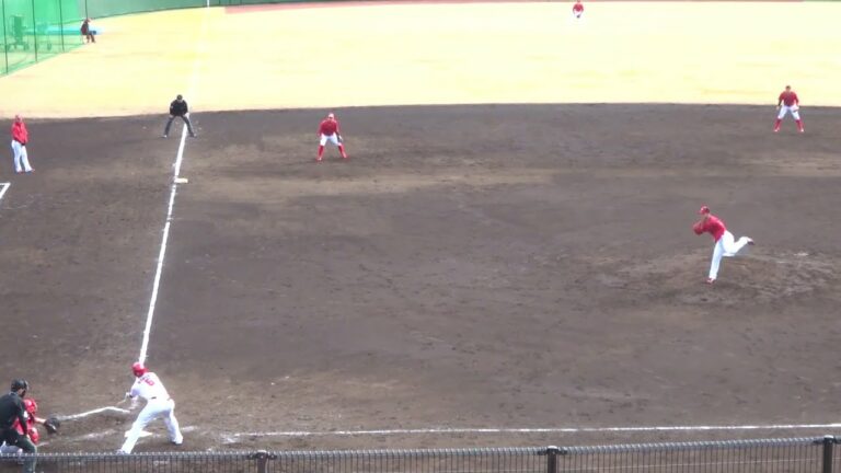 広島カープ紅白戦（2023.02.12） /高橋昂也投手のピッチング