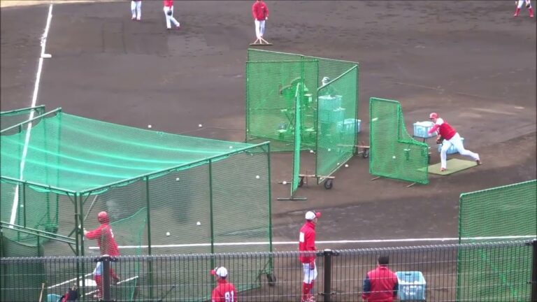 広島カープ、持丸泰輝選手のバッティング練習 / 日南春季キャンプ2023