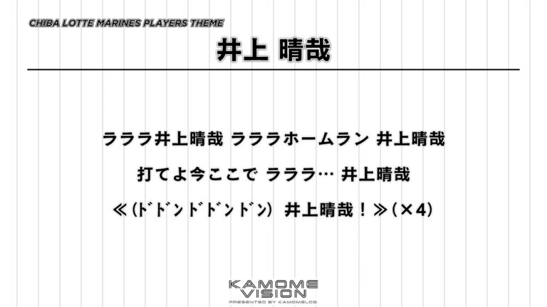 【応援歌再現】井上 晴哉【千葉ロッテマリーンズ】