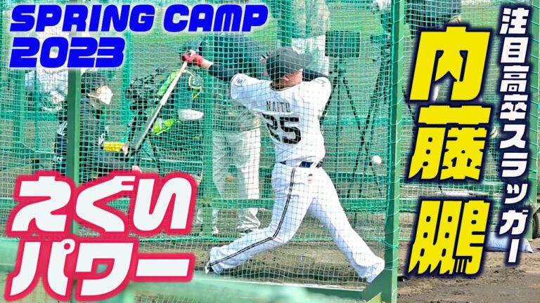【余裕で場外へ】未来の４番候補 ドラ２内藤鵬 打撃音が違うバッティング練習 2023オリックス宮崎春季キャンプ