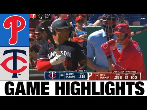 フィラデルフィア フィリーズ vs. ミネソタ ツインズ ゲーム ハイライト |  2023 スプリング トレーニング - MLB プレシーズン