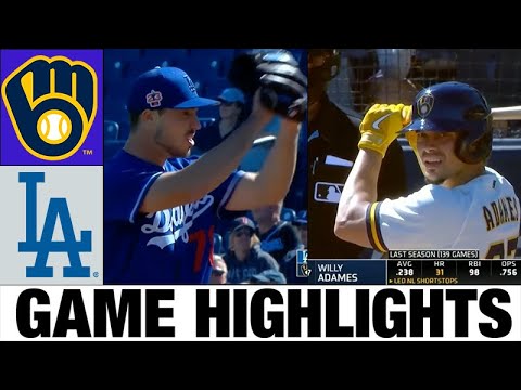 ミルウォーキー ブルワーズ対ロサンゼルス ドジャースの試合のハイライト |  2023 スプリング トレーニング - MLB プレシーズン