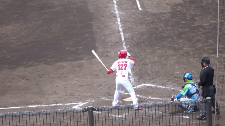 カープ（2軍）vs セガサミーの練習試合（2023.02.21）/カープ9回表の攻撃 vs 田中法彦投手（元広島カープ）　・前川誠太、盗塁失敗