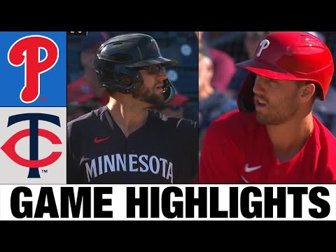 フィラデルフィア フィリーズ vs. ミネソタ ツインズ フルゲーム ハイライト |  2023 スプリング トレーニング - MLB プレシーズン