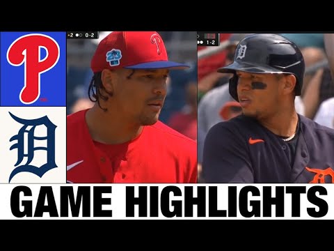フィラデルフィア フィリーズ対デトロイト タイガース ゲームのハイライト |  2023 スプリング トレーニング - MLB プレシーズン