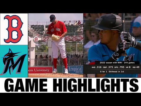 ボストン レッド ソックス対マイアミ マーリンズ全試合のハイライト |  2023 スプリング トレーニング - MLB プレシーズン