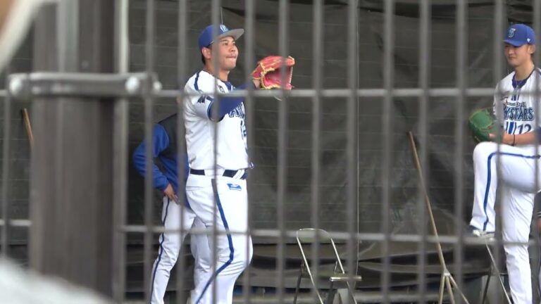松尾汐恩とバッテリーを組む濱口遥大 沖縄キャンプ 横浜DeNAベイスターズ 2023/2/5