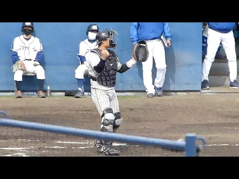 【阪神二軍】藤田健斗のキャッチャーサインの出し方（2023.3.4）