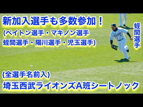 新加入選手が多数！埼玉西武ライオンズA班シートノック！（全選手名前入り）