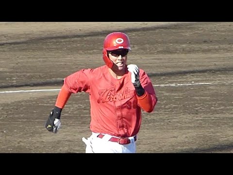【カープ】宇草孔基（ドラ2）一塁到達タイム４秒１２　2023年3月14日ウエスタン・リーグ春季教育リーグ中日ドラゴンズ vs 広島カープ