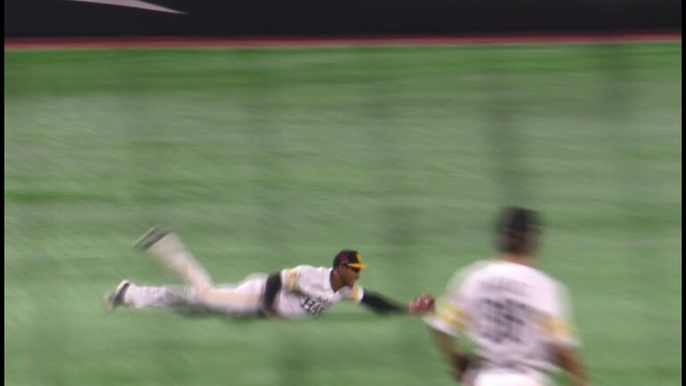 スローあり)ホークス 三塁グラシアルのファインプレー 2018.3.4